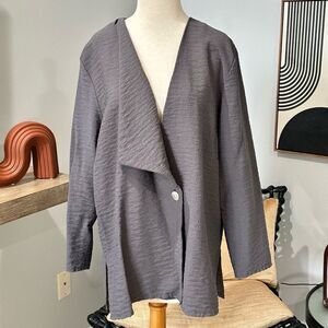Christopher Calvin Envelope Collar Grey Jacket Top